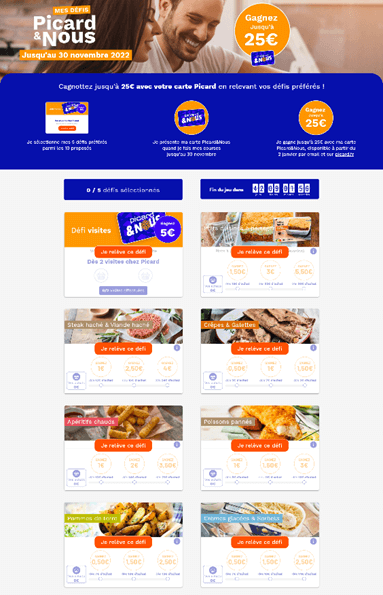 Page web de présentation du programme de fidélité Picard et Nous